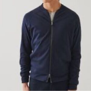 Patrick Assaraf 100%Pima Cotton Collection Full Zip Innerlock Knit Bomber Jacket
